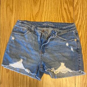 Wild Fable Blue Jean Shorts with Distressed Details